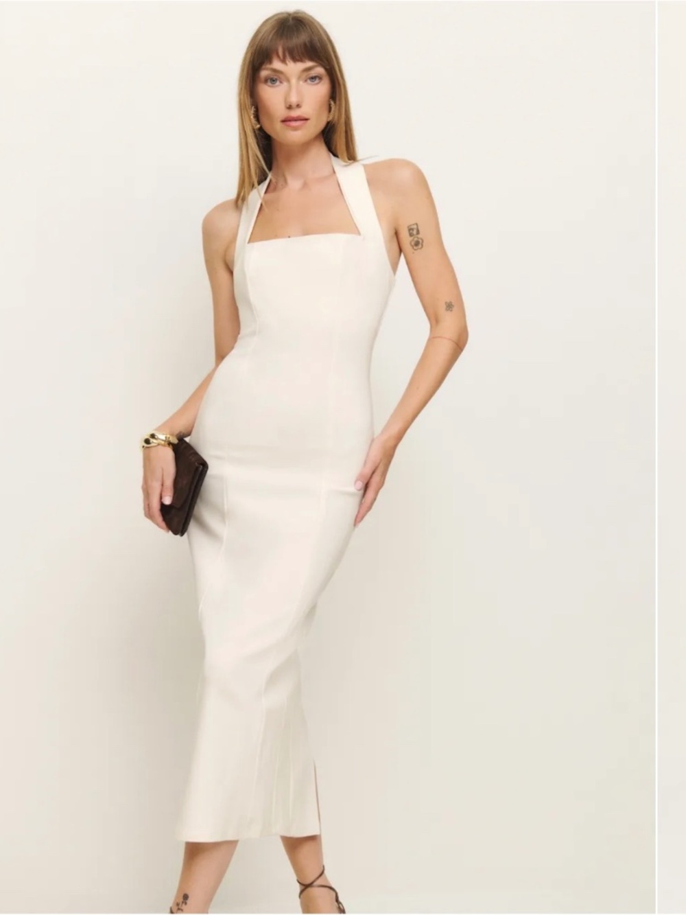 Reformation Finnian Knit Dress Ivory - Size M